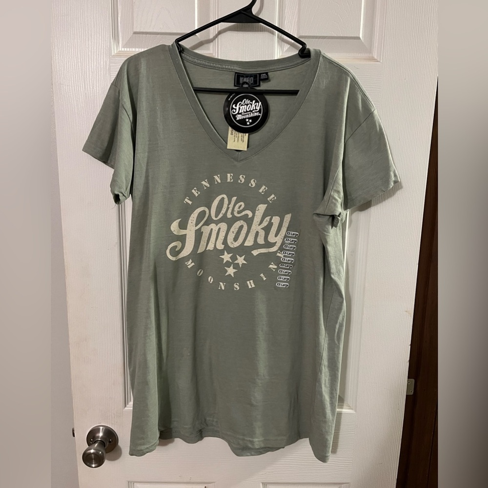 Ole Smokey Tennessee Moonshine v neck tee